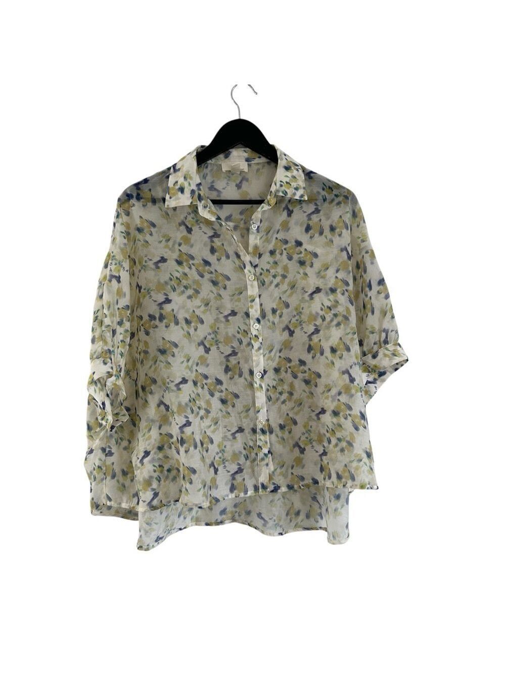 Anthropologie The Korner Button Down Printed Blouse Small